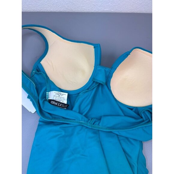 MiracleSuit women's 10 amalfi green criss cross escape one piece swimsuit - Picture 5 of 6